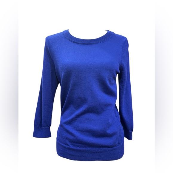 J.Crew 100% Merino Wool Crewneck Sweater Royal Blue Women’s Size M - Picture 2 of 7